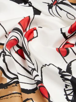 Printed silk square foulard