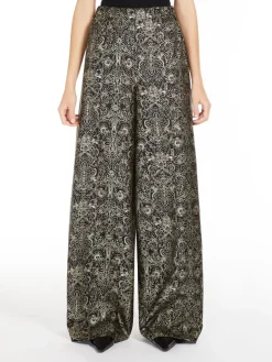 Printed silk trousers