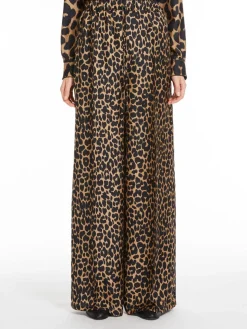 Printed silk trousers
