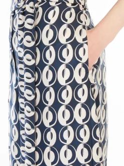 Printed silk trousers