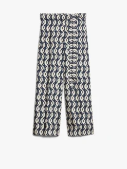 Printed silk trousers