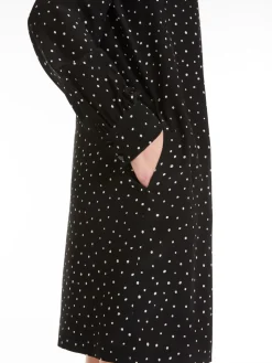 Printed silk turtleneck dress