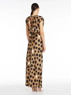 Printed silk twill dress