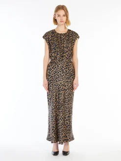 Printed silk twill dress