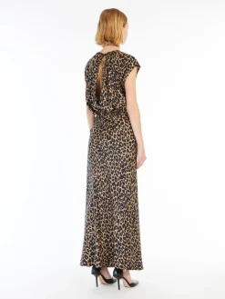 Printed silk twill dress