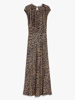 Printed silk twill dress
