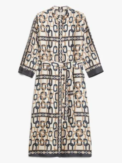 Printed silk twill dress