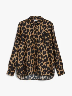 Printed silk twill shirt