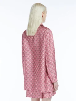 Printed silk twill shirt