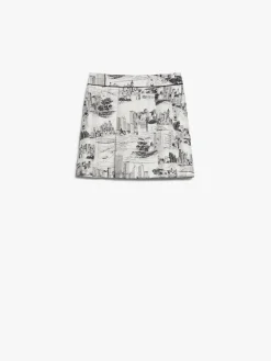 Printed silk twill shorts