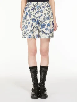 Printed twill Bermuda shorts
