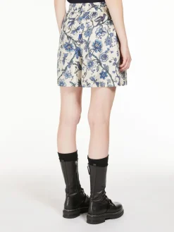 Printed twill Bermuda shorts