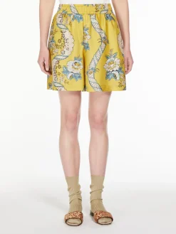 Printed twill Bermuda shorts
