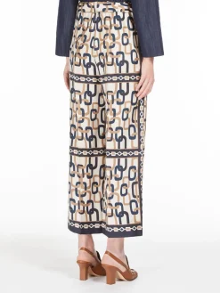 Printed twill trousers