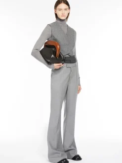 Pure wool mock polo-neck sweater