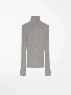 Pure wool mock polo-neck sweater
