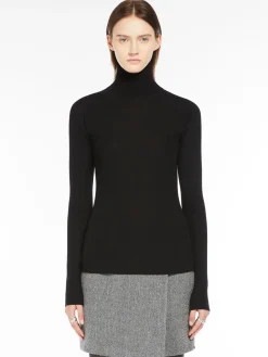 Pure wool mock polo-neck sweater