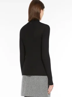 Pure wool mock polo-neck sweater