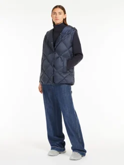 Quilted technical fabric gilet