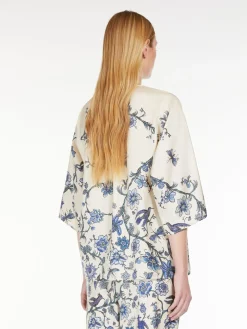 Relaxed-fit printed silk blouse