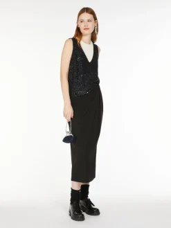 Relaxed-fit sequin top