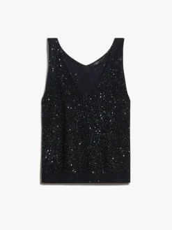 Relaxed-fit sequin top
