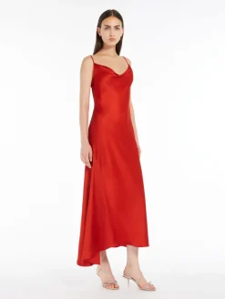 Reverse satin slip dress