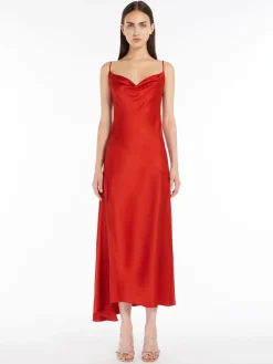 Reverse satin slip dress