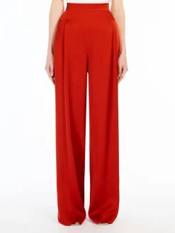 Reverse satin wide trousers