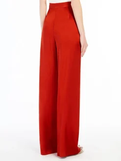 Reverse satin wide trousers