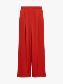 Reverse satin wide trousers