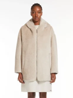 Reversible alpaca and wool down jacket