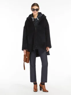 Reversible alpaca and wool down jacket