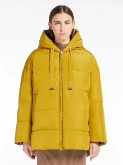 Reversible down jacket in water-repellent taffeta