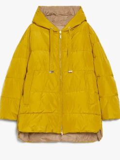 Reversible down jacket in water-repellent taffeta