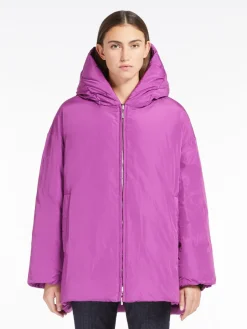 Reversible down jacket in water-repellent taffeta