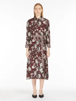 Reversible silk shirt dress