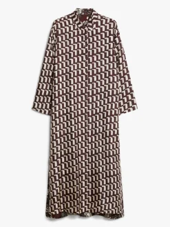Reversible silk shirt dress
