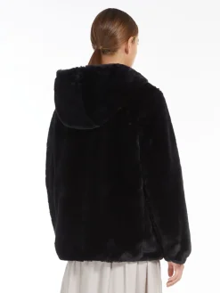 Reversible technical canvas cropped sweatshirt