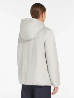 Reversible technical canvas cropped sweatshirt