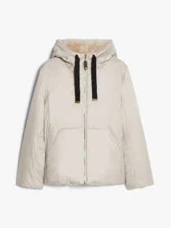 Reversible technical canvas cropped sweatshirt