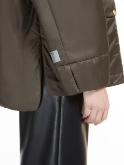 Reversible technical canvas padded sweatshirt