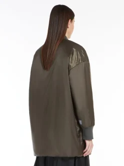 Reversible technical canvas bomber jacket