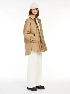 Reversible water-repellent canvas down jacket