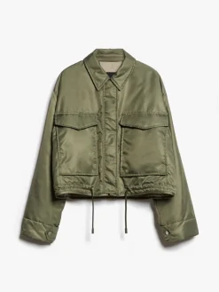 Reversible water-repellent twill bomber jacket