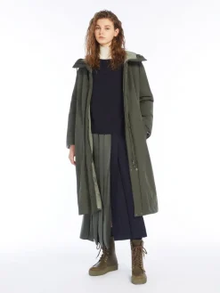 Reversible water-repellent technical cotton parka
