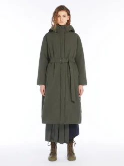 Reversible water-repellent technical cotton parka