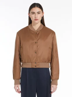 Reversible water-repellent canvas bomber jacket
