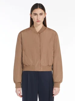 Reversible water-repellent canvas bomber jacket