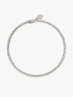 Rhinestone-adorned tennis choker necklace